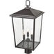 Fetterton 3 Light 22.75 inch Powder Coated Bronze Outdoor Post Lantern